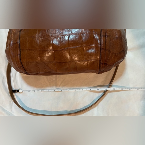 Brighton Croc-Embossed Brown Hobo Bag
